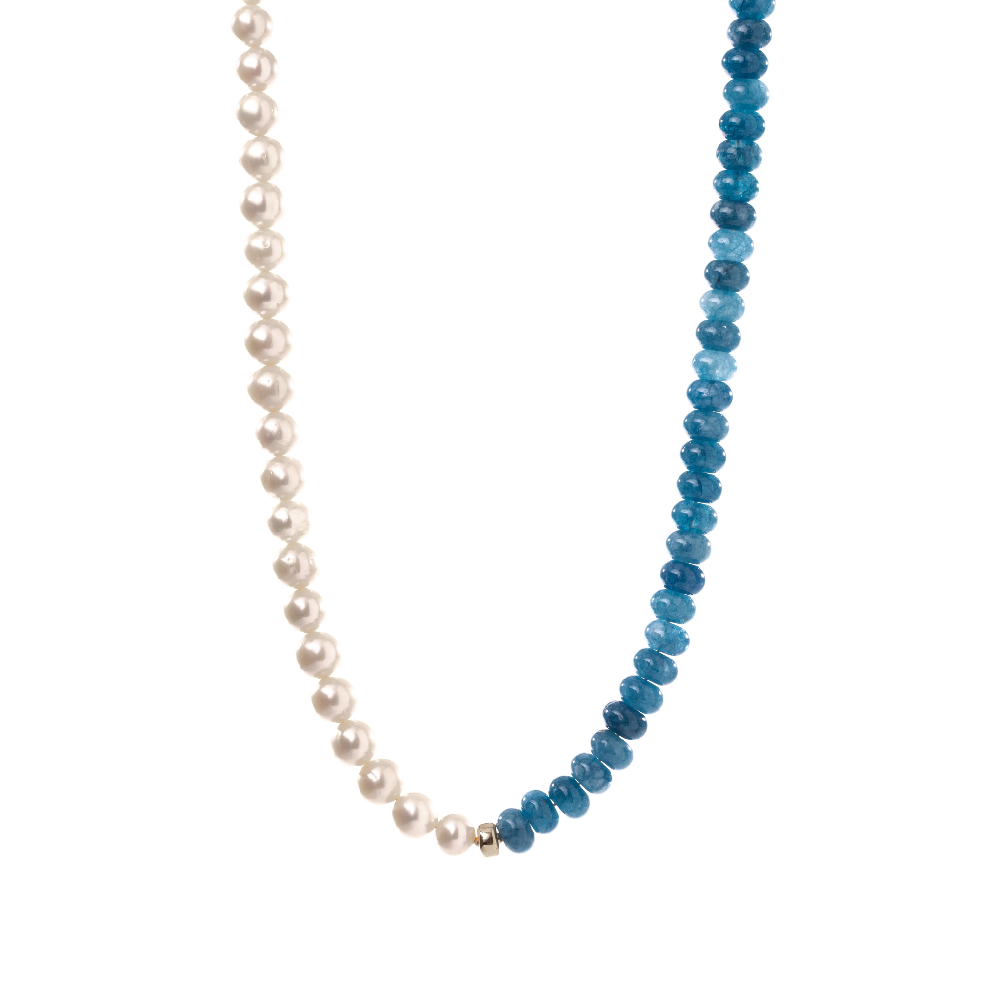 Olivia Necklace, Split Pearl | Blue Jade