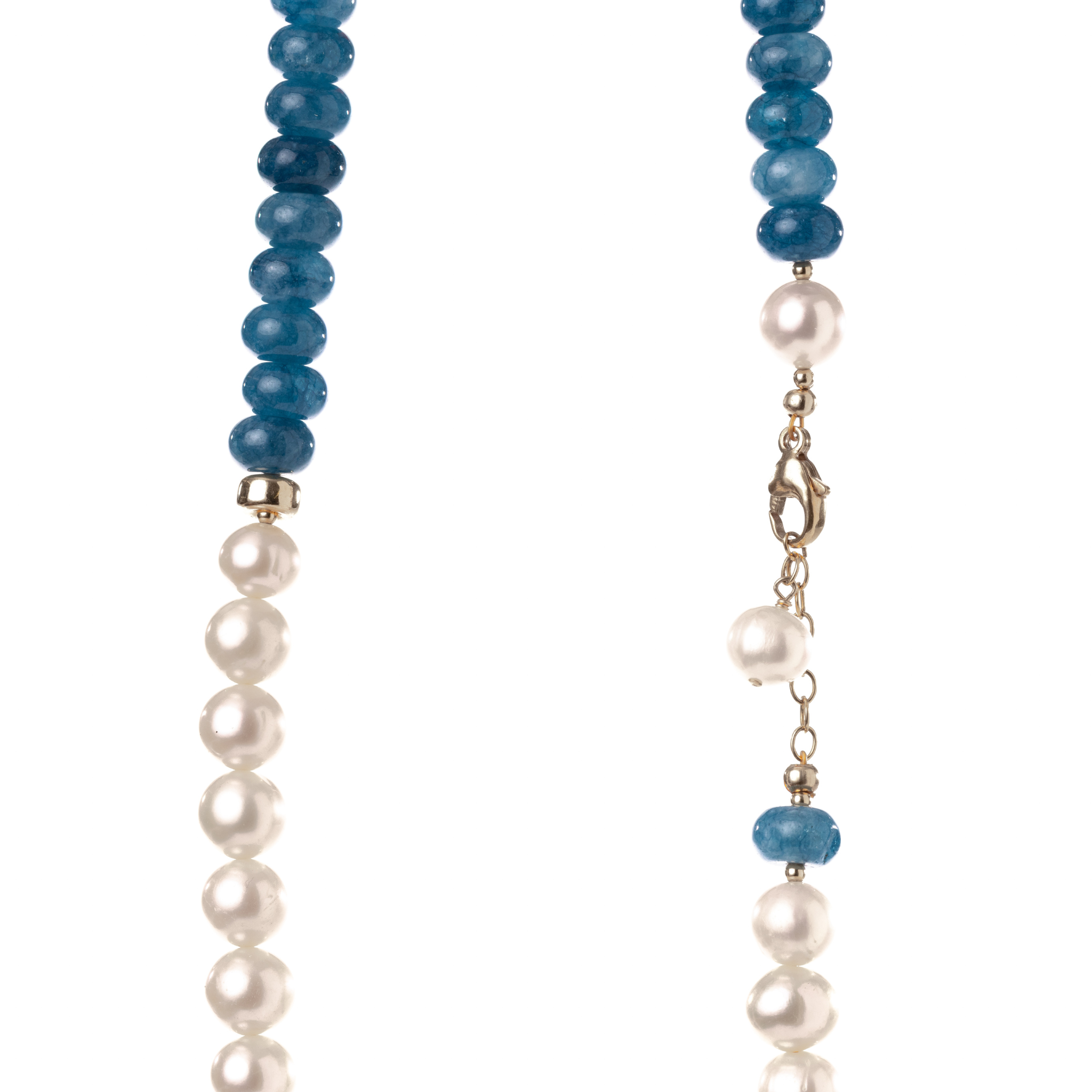 Olivia Necklace, Split Pearl | Blue Jade