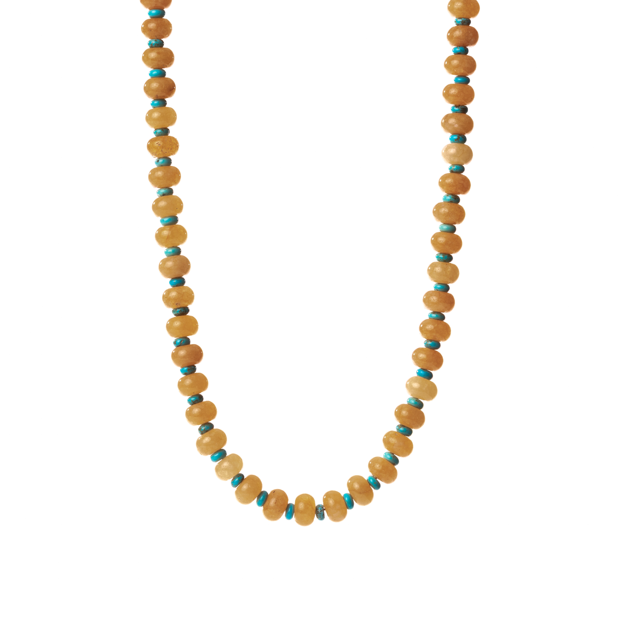 The Drea Necklace, Orange Jade & Turquoise