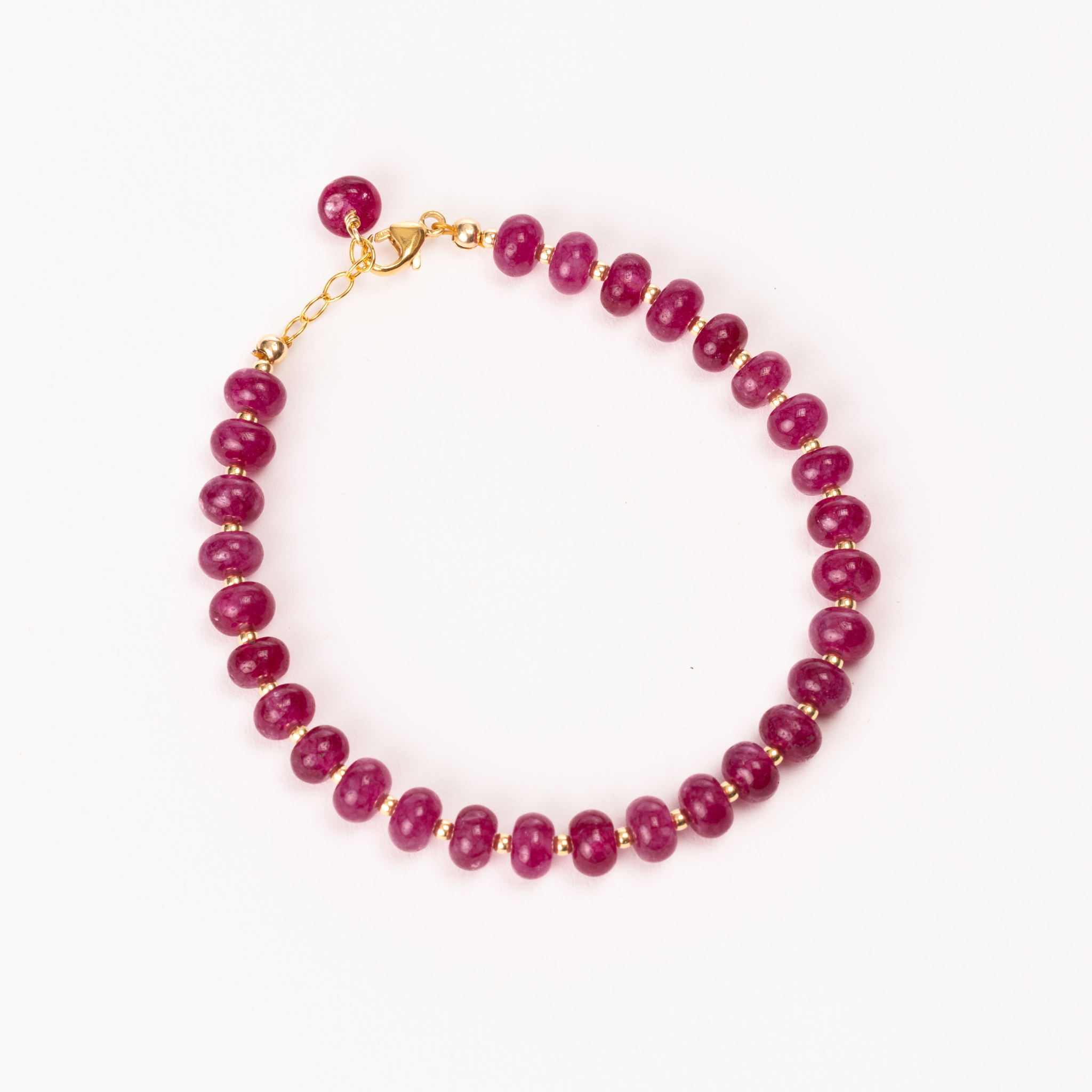 Mini-Emma Bracelet, Raspberry Pink Jade