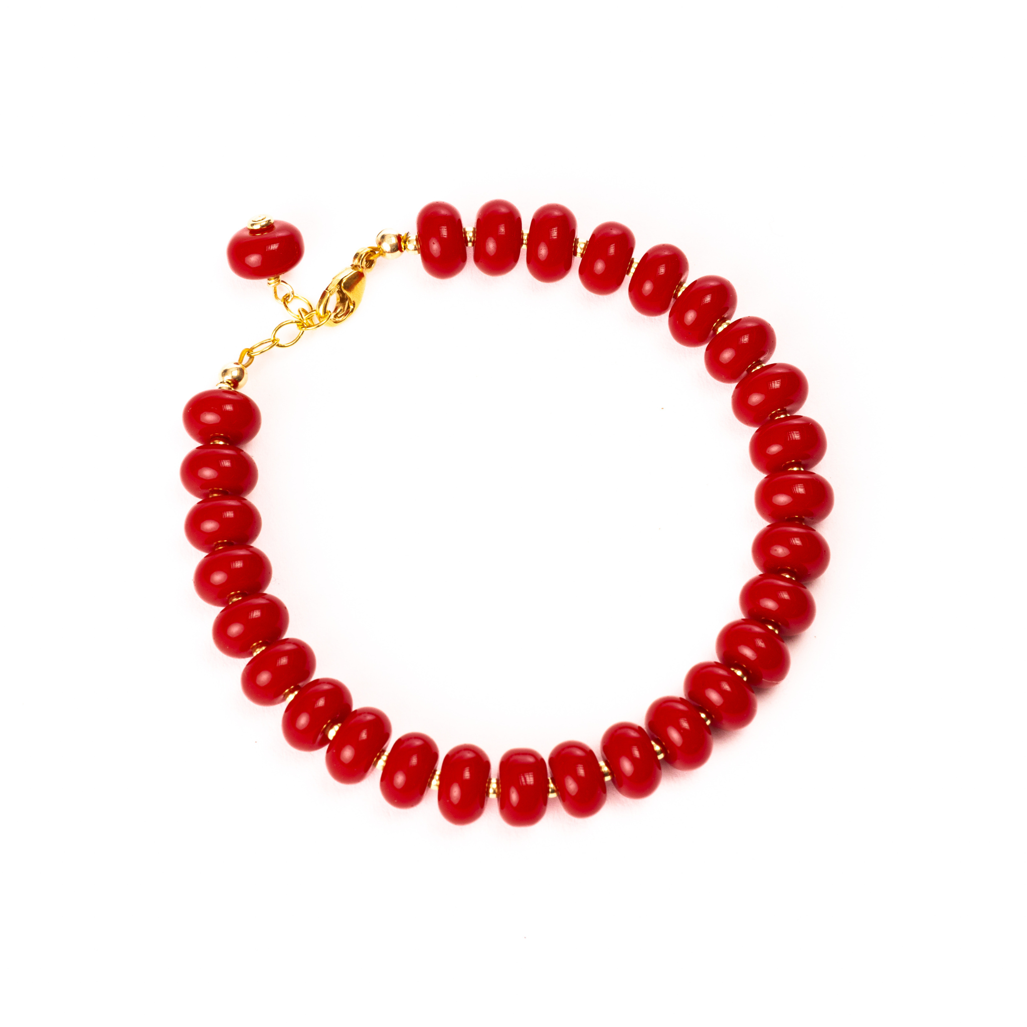 Emma Bracelet, Red Coral Jade