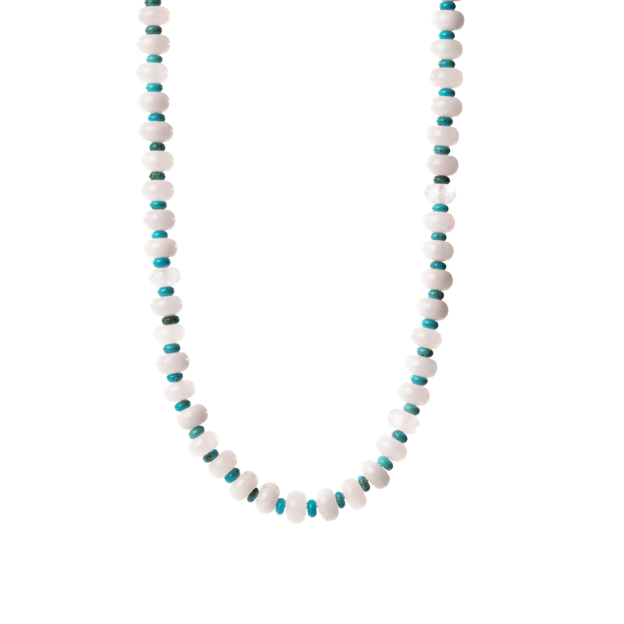 The Drea Necklace, White Jade & Turquoise