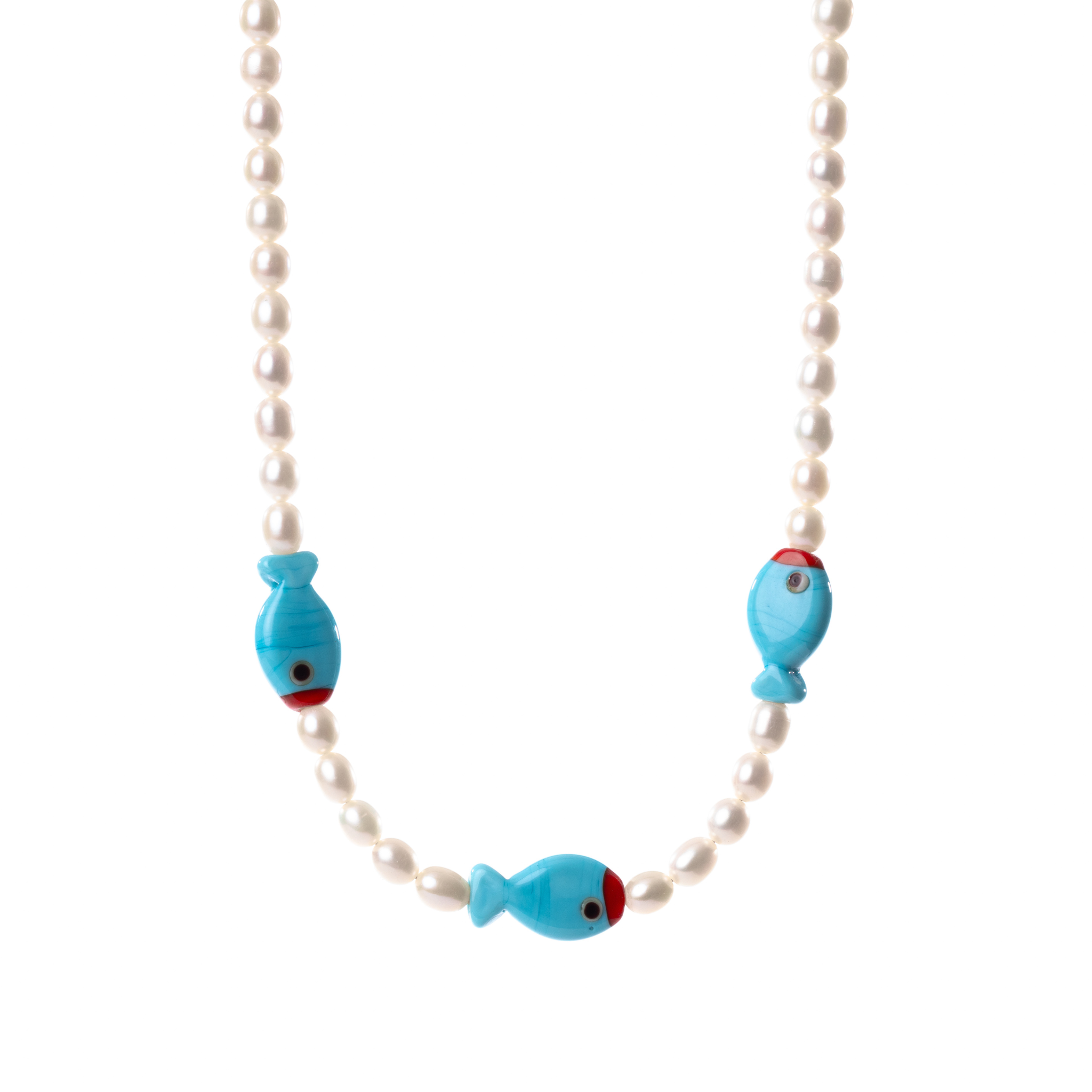 Meghan Necklace, Blue Fish