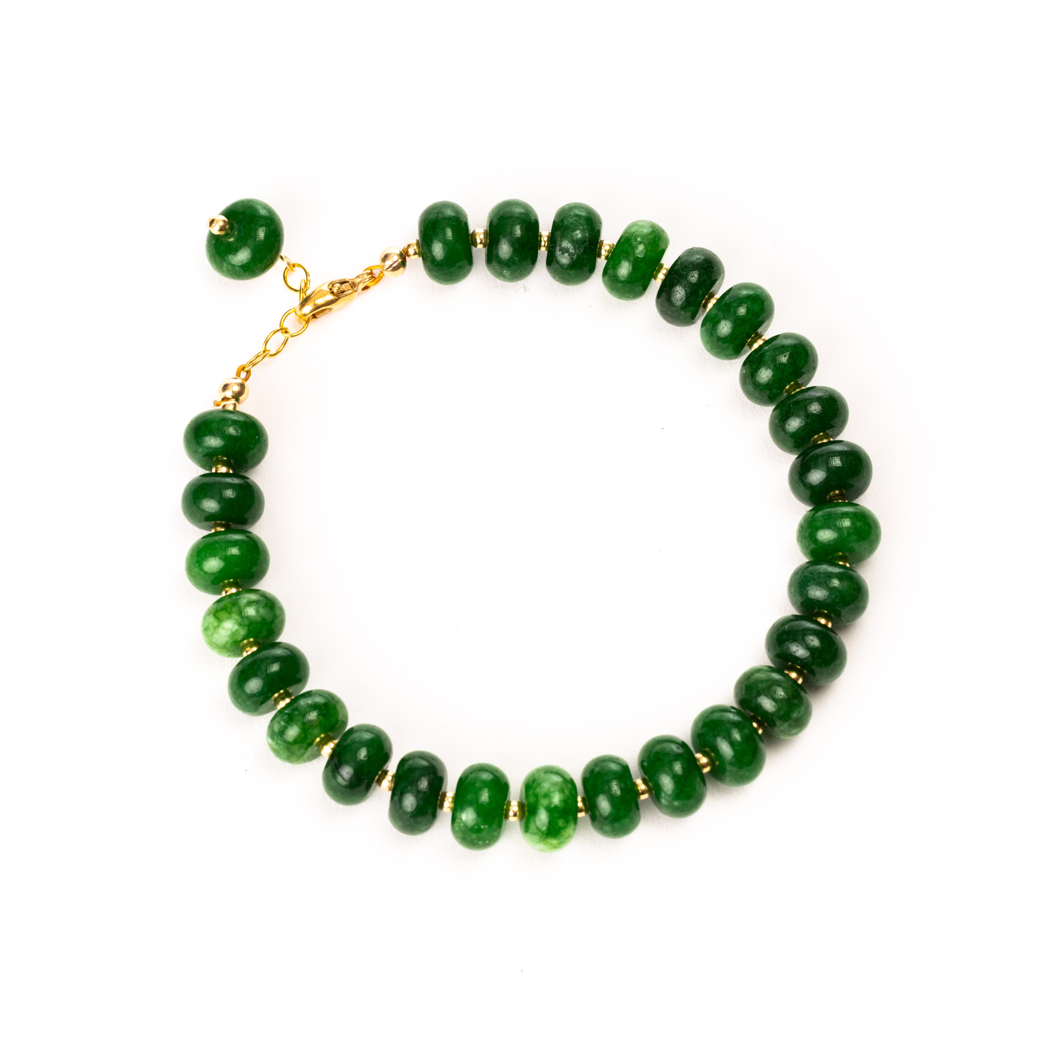 Emma Bracelet, Emerald Green Jade