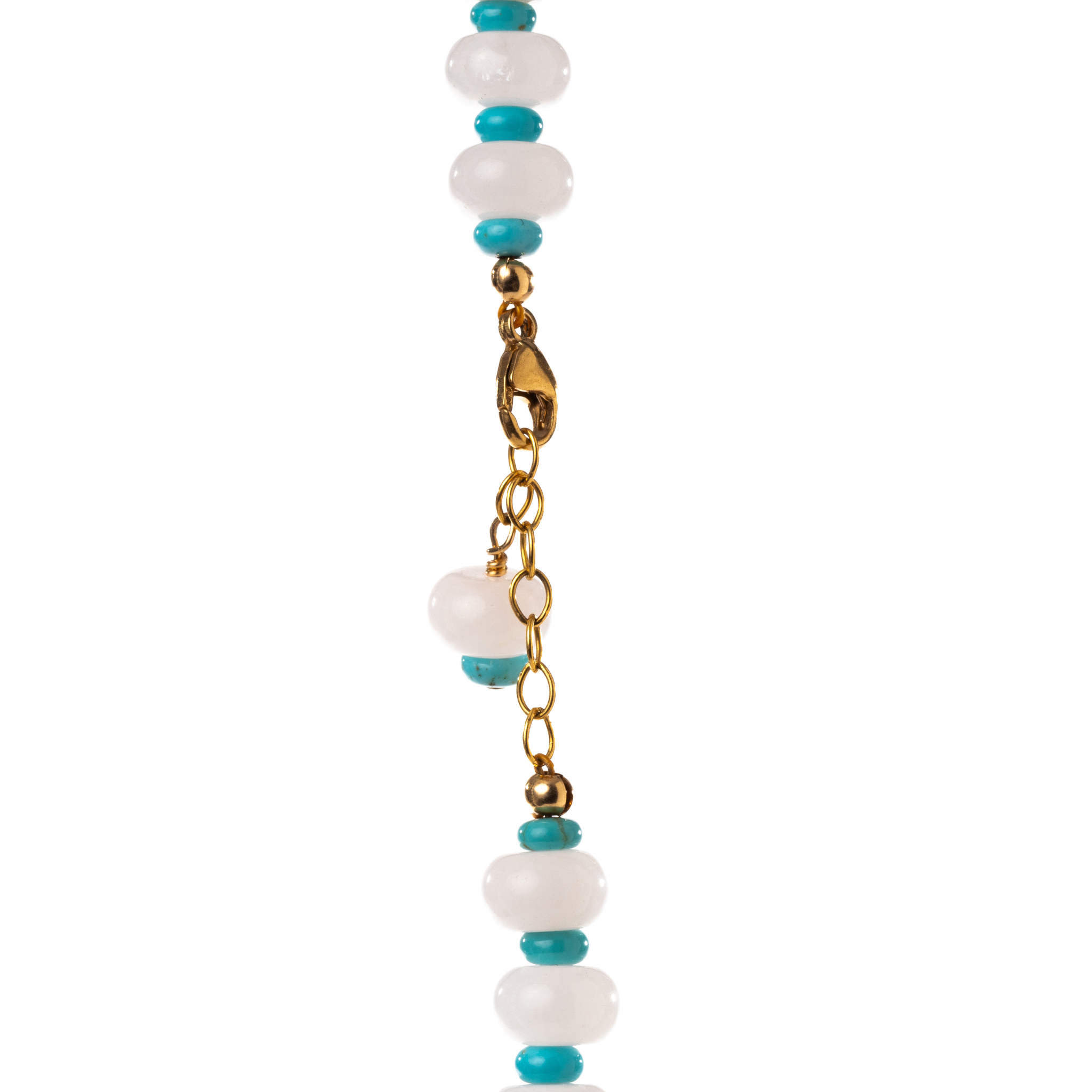 The Drea Necklace, White Jade & Turquoise